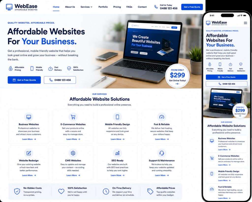Affordable website design for Perth tradies and small businesses