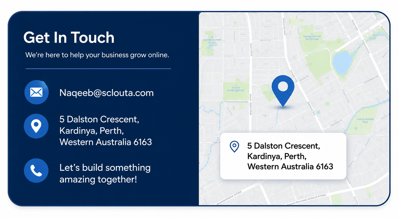 Contact Sclouta for website design and local SEO services in Perth