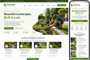 Landscaper website design with project gallery and local SEO
