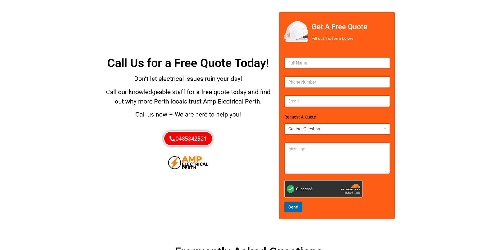 Amp Electrical Perth website