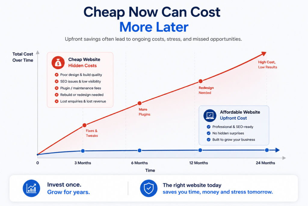 Cheap website versus affordable website comparison checklist Perth