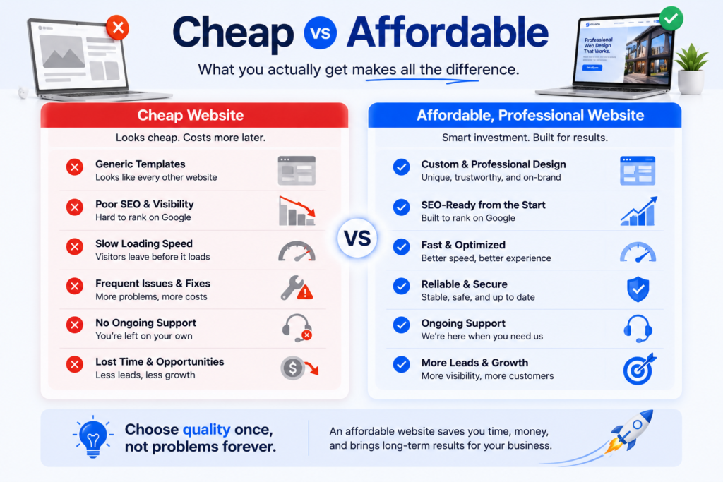 Affordable web design Perth comparison small business