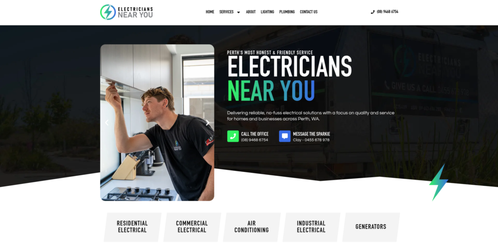 Electricians Near You website in Perth