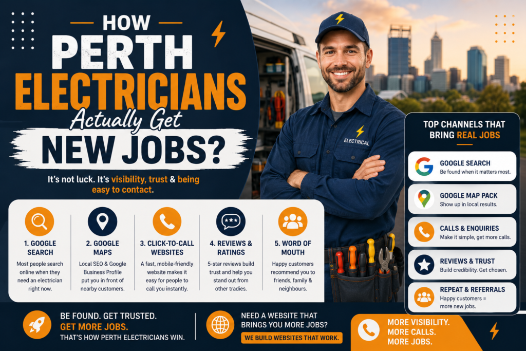 Perth electrician receiving a referral call on jobsite
