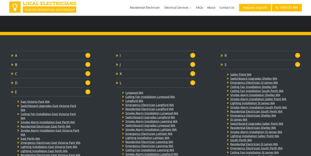 Perth Inner South Electrician website