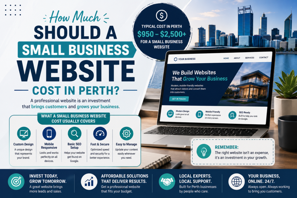 Small business owner reviewing website pricing options Perth