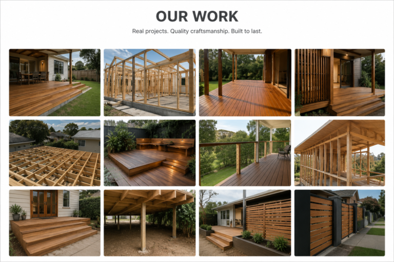 Carpenter website photo gallery showing decking project